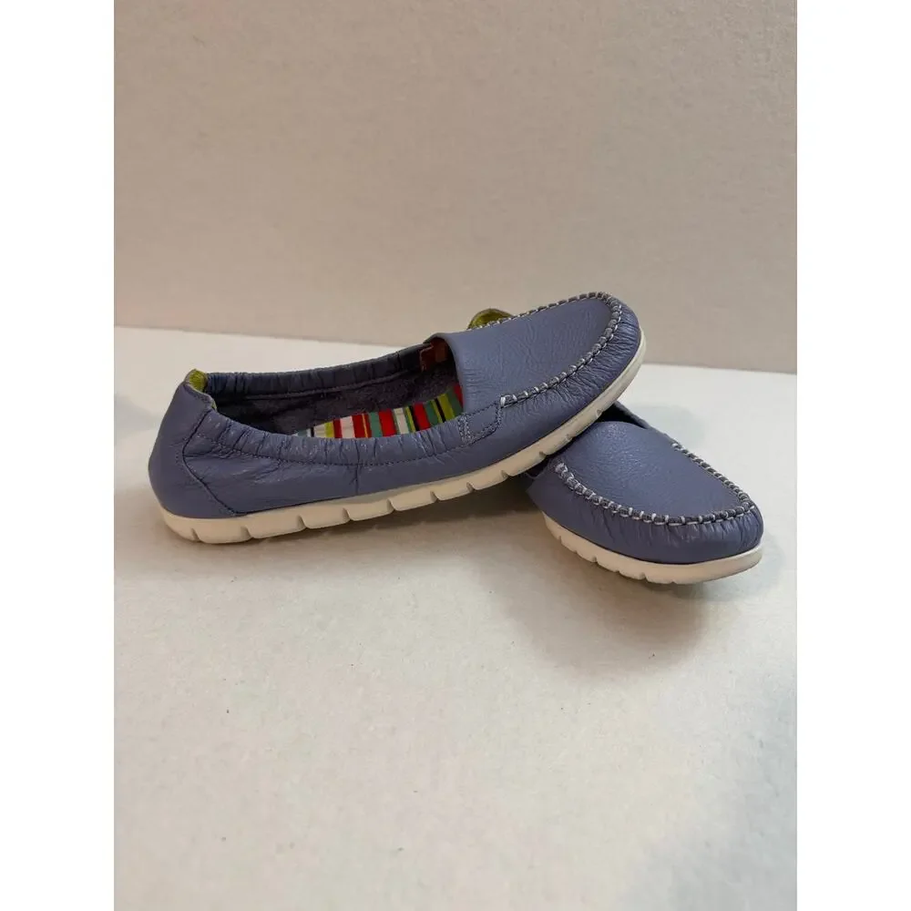 SAS Sunny Slip On Loafer 9.5M Periwnkle Purple Leather Moccasin EVA Sole